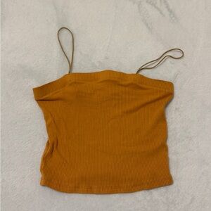 Women's Mustard Yellow Ribbed Top